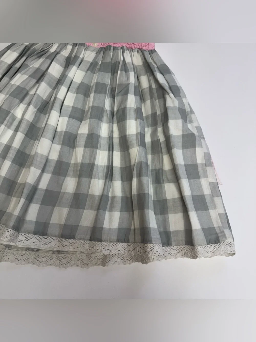 Well Dressed Wolf Joyce Party Dress Gray White Checker Pink Blue Flags Girls 4T